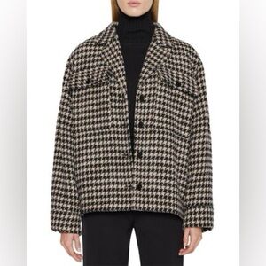 Anine Bing Flynn Houndstooth Shirt Jacket